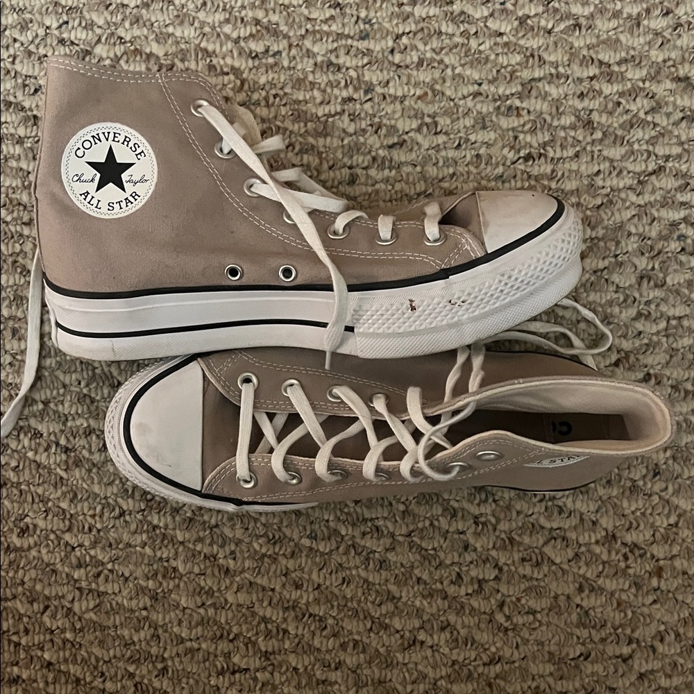 Converse High Top Sneakers in Beige